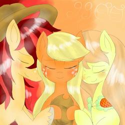 Size: 500x500 | Tagged: safe, artist:wonton soup, applejack, g4, applejack's parents, crying