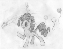 Size: 1747x1347 | Tagged: safe, artist:onsaud, pinkie pie, g4, balloon, cake, female, solo