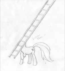 Size: 2207x2419 | Tagged: dead source, safe, artist:onsaud, oc, oc only, oc:ladder beans, ladder, sketch, solo, wat