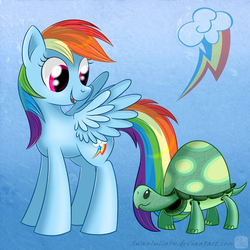 Size: 700x700 | Tagged: safe, artist:swanlullaby, rainbow dash, tank, g4