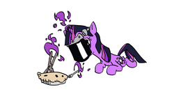 Size: 1272x752 | Tagged: safe, artist:onsaud, twilight sparkle, g4, female, fork, pie, solo