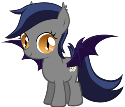 Size: 3600x3096 | Tagged: safe, artist:zee66, oc, oc only, oc:echo, bat pony, pony, g4, cute, female, filly, foal, looking at you, simple background, solo, transparent background, vector
