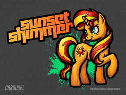 Size: 1024x768 | Tagged: safe, artist:carousel, sunset shimmer, pony, unicorn, fighting is magic, g4, female, solo, style emulation