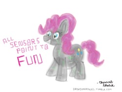 Size: 1024x768 | Tagged: safe, artist:drawsomeponies, pinkie pie, robot, g4, female, solo