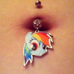 Size: 612x612 | Tagged: safe, rainbow dash, human, g4, belly button, belly piercing, bellyring, irl, irl human, photo, piercing, solo
