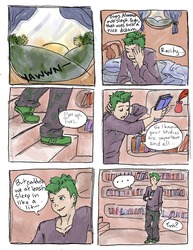 Size: 1280x1661 | Tagged: safe, artist:demdoodles, spike, g4, bed, book, comic, humanized