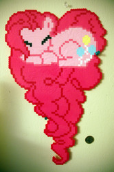 Size: 2000x3008 | Tagged: safe, artist:lillyinverse, pinkie pie, g4, female, perler beads, photo, solo