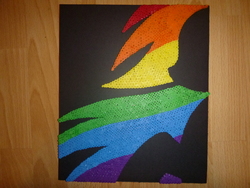 Size: 4608x3456 | Tagged: safe, artist:pix3lparadis3, rainbow dash, g4, female, perler beads, photo, solo