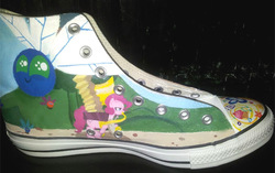 Size: 600x377 | Tagged: safe, artist:gamergirl84244, pinkie pie, parasprite, g4, converse, photo, shoes