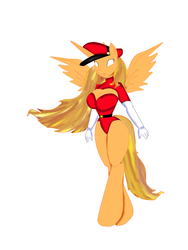 Size: 2448x3264 | Tagged: safe, artist:odiz, oc, oc only, alicorn, anthro, alicorn oc, anthro oc, hat, m. bison, solo, street fighter, wip