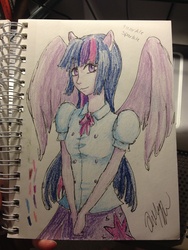 Size: 2448x3264 | Tagged: safe, artist:musouhinotori, twilight sparkle, equestria girls, g4, female, sketchbook, solo, traditional art