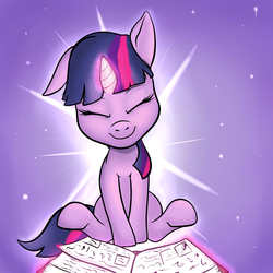 Size: 4000x4000 | Tagged: safe, artist:nobody47, twilight sparkle, g4, book, female, magic, sitting, solo