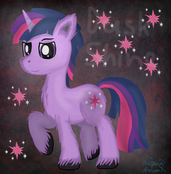 Size: 715x726 | Tagged: safe, artist:liquidarrow-x, twilight sparkle, g4, chest fluff, dusk shine, rule 63, solo