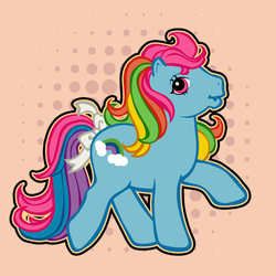 Size: 600x600 | Tagged: safe, artist:e-kunatelier, rainbow dash (g3), g1, g3, female, g3 to g1, generation leap, solo