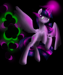 Size: 728x865 | Tagged: safe, artist:alicjaspring, twilight sparkle, alicorn, pony, g4, female, glowing eyes, mare, solo, twilight sparkle (alicorn)