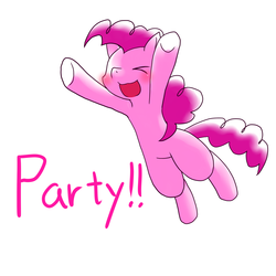 Size: 4000x4000 | Tagged: safe, artist:hashioaryut, pinkie pie, earth pony, pony, g4, absurd resolution, female, jumping, mare, party, pixiv, solo