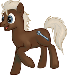 Size: 600x674 | Tagged: safe, artist:northernlightsmlp, oc, oc only, oc:spanner, earth pony, pony, commission, male, simple background, solo, stallion, white background, wrench