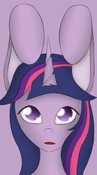 Size: 666x1199 | Tagged: safe, artist:glittersonyourface, twilight sparkle, g4, bunny ears, female, solo