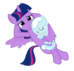 Size: 1435x1369 | Tagged: safe, artist:team-kittens, twilight sparkle, oc, oc:snowdrop, alicorn, pegasus, pony, g4, cute, duo, duo female, eyes closed, female, filly, foal, mama twilight, mare, simple background, sleeping, time paradox, transparent background, twilight sparkle (alicorn), wing blanket