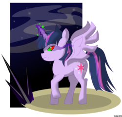 Size: 1398x1332 | Tagged: safe, artist:yoskue, twilight sparkle, alicorn, pony, g4, corrupted, corrupted twilight sparkle, crystal, dark crystal, female, mare, simple background, solo, sombra eyes, transparent background, twilight sparkle (alicorn)