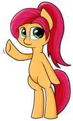 Size: 400x664 | Tagged: artist needed, safe, oc, oc only, pony, bipedal, glasses, solo, waving