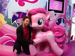 Size: 1024x765 | Tagged: safe, pinkie pie, human, g4, irl, irl human, photo, seth green, statue