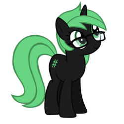 Size: 1500x1500 | Tagged: safe, artist:zee66, pony, unicorn, g4, death stare, glasses, linux, ponified, simple background, solo, terminal, transparent background