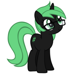 Size: 1500x1500 | Tagged: safe, artist:zee66, oc, oc only, oc:terminalhash, pony, unicorn, g4, death stare, glasses, linux, ponified, simple background, solo, terminal, transparent background