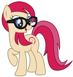 Size: 1000x1061 | Tagged: safe, artist:zee66, oc, oc only, earth pony, pony, g4, debian, female, glasses, linux, mare, open mouth, open smile, raised hoof, simple background, smiling, solo, transparent background, vector