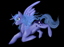 Size: 1000x743 | Tagged: safe, artist:silnat, princess luna, g4, female, simple background, solo