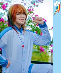 Size: 586x700 | Tagged: safe, rainbow dash, human, g4, cosplay, irl, irl human, photo, rule 63, solo