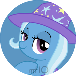 Size: 745x745 | Tagged: safe, artist:empty-10, trixie, pony, unicorn, g4, female, mare, portrait, smiling, solo