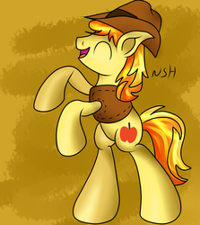 Size: 2500x2800 | Tagged: safe, artist:novaspark, braeburn, earth pony, pony, g4, bipedal, male, solo