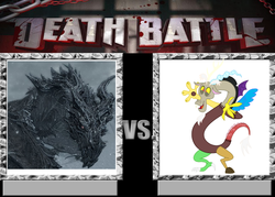 Size: 664x475 | Tagged: safe, discord, g4, alduin, death battle