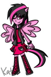 Size: 1061x1577 | Tagged: safe, artist:katrins23, oc, oc only, pegasus, pony, equestria girls, g4, boots, clothes, equestria girls-ified, high heel boots, jacket, shirt, shoes, skirt, solo, vest