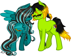 Size: 443x350 | Tagged: safe, artist:kiaralime, oc, oc only, earth pony, pegasus, pony