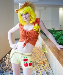 Size: 543x640 | Tagged: safe, applejack, human, g4, cosplay, irl, irl human, photo, solo