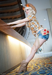 Size: 628x900 | Tagged: safe, artist:rose0fmay, applejack, human, g4, clothes, cosplay, daisy dukes, irl, irl human, photo, solo