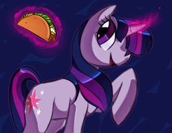 Size: 900x700 | Tagged: safe, artist:girgrunny, twilight sparkle, g4, female, magic, solo, taco, taco twilight