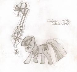 Size: 1620x1516 | Tagged: safe, artist:ashura-zg, twilight sparkle, g4, disney, female, kingdom hearts, oathkeeper, solo