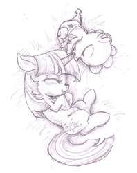 Size: 700x883 | Tagged: safe, artist:mrs1989, spike, twilight sparkle, g4, baby, baby spike, diaper, filly, sketch
