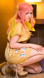 Size: 504x900 | Tagged: safe, artist:solo-dono, artist:solograyson, fluttershy, human, g4, cosplay, irl, irl human, photo, solo