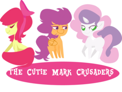 Size: 1000x757 | Tagged: safe, artist:sellyinwonderland, apple bloom, scootaloo, sweetie belle, g4, alternate hairstyle, cutie mark crusaders, long mane, minimalist