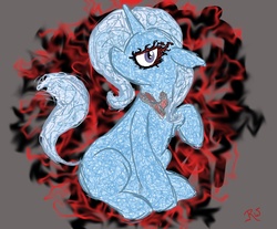 Size: 929x768 | Tagged: safe, artist:h2o-forever, trixie, pony, unicorn, g4, alicorn amulet, female, glowing eyes, mare, solo