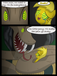 Size: 3456x4608 | Tagged: safe, artist:template93, oc, oc only, oc:ticket, alicorn, pony, snake, alicorn oc, comic, high res, hypnosis, ka'ah, ticket to adventure
