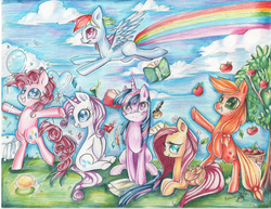 Size: 1102x850 | Tagged: safe, artist:luna-gamer-pony, applejack, fluttershy, pinkie pie, rainbow dash, rarity, twilight sparkle, g4, mane six