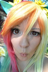 Size: 427x640 | Tagged: safe, rainbow dash, human, g4, cosplay, irl, irl human, photo, solo