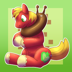 Size: 1200x1200 | Tagged: safe, artist:rawr, big macintosh, earth pony, inflatable pony, pony, g4, cute, inanimate tf, inflatable, macabetes, male, pool toy, solo, stallion