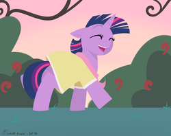 Size: 1200x948 | Tagged: safe, artist:cobaltsnow, twilight sparkle, g4, birthday dress, clothes, dancing, do the sparkle, dress, female, solo