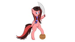 Size: 1920x1080 | Tagged: safe, artist:verminshy, oc, oc only, pony, bipedal, commission, pirate, scarf, solo, sword, weapon